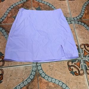 Purple pastel mini skirt with slit